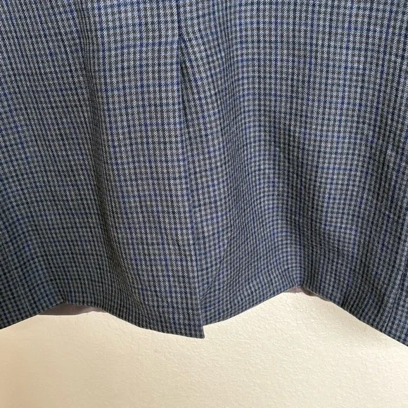Lauren Ralph Lauren 48L Blue Brown Houndstooth Wool Blazer Sport Coat Academia